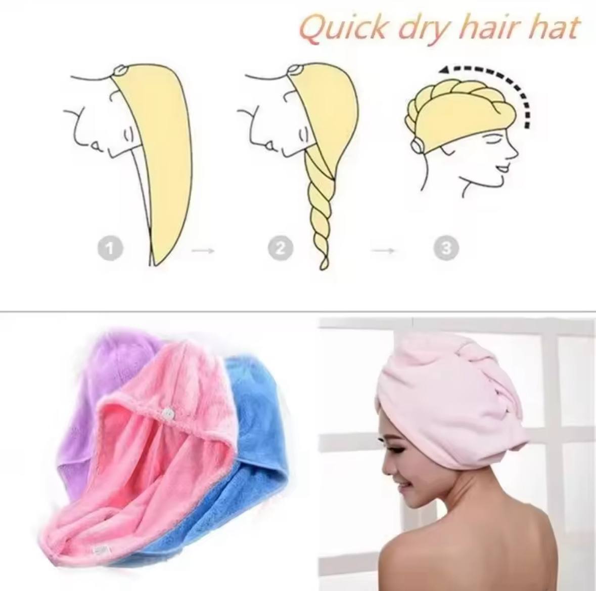 Super Absorbent Hair Towel Wrap – Quick-Dry, Frizz-Free & Secure Fit