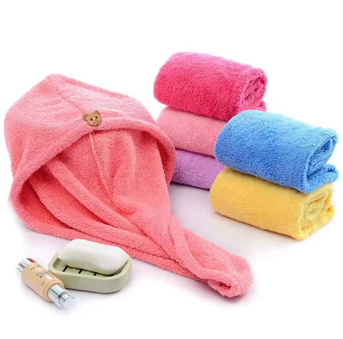 Super Absorbent Hair Towel Wrap – Quick-Dry, Frizz-Free & Secure Fit