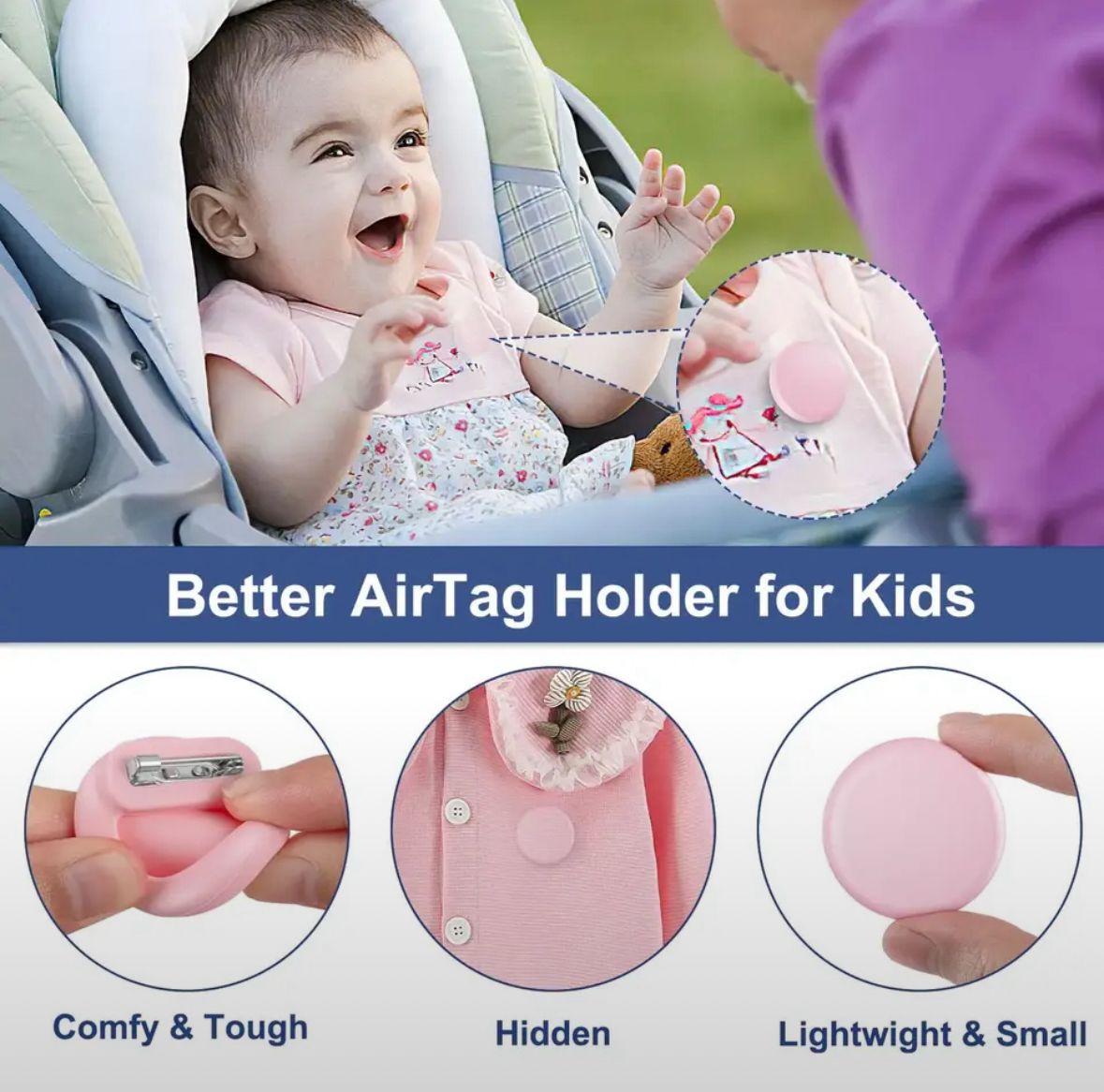 Silicone AirTag Holder for Kids – Safe, Secure & Easy to Attach